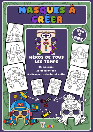 Heroes of all time mask book, French edition.