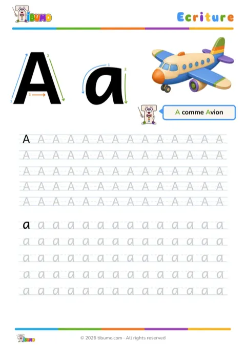 Printable writing activity from Tibumo.